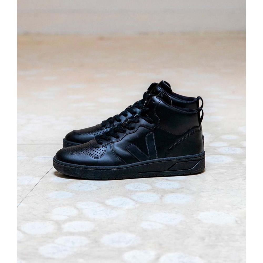 Veja V-15 CWL Men's High Tops Black | NZ 117MQZ